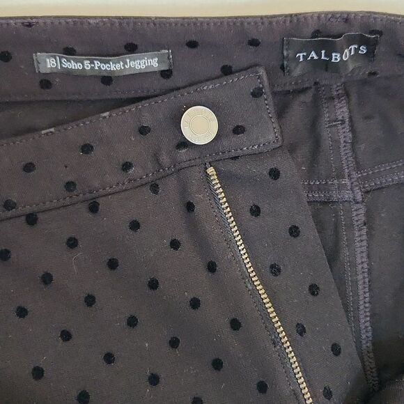 Talbots Soho 5-Pocket Flocked Dot Jeggings - Picture 6 of 11